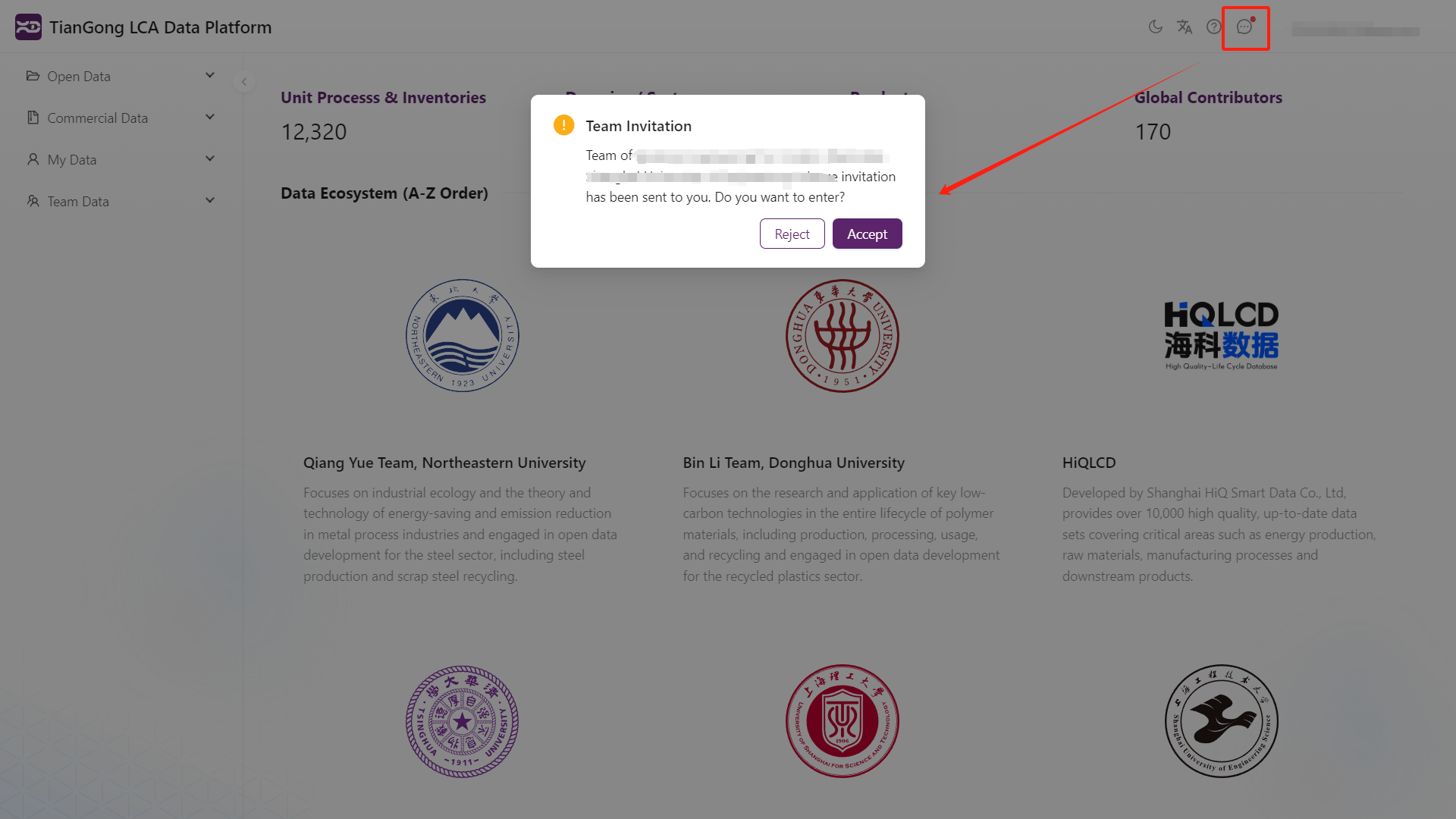 Invitation notification